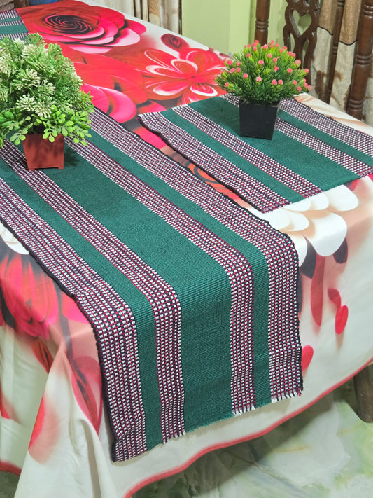 Handmade Cotton & Jori Thread Table Runner Set