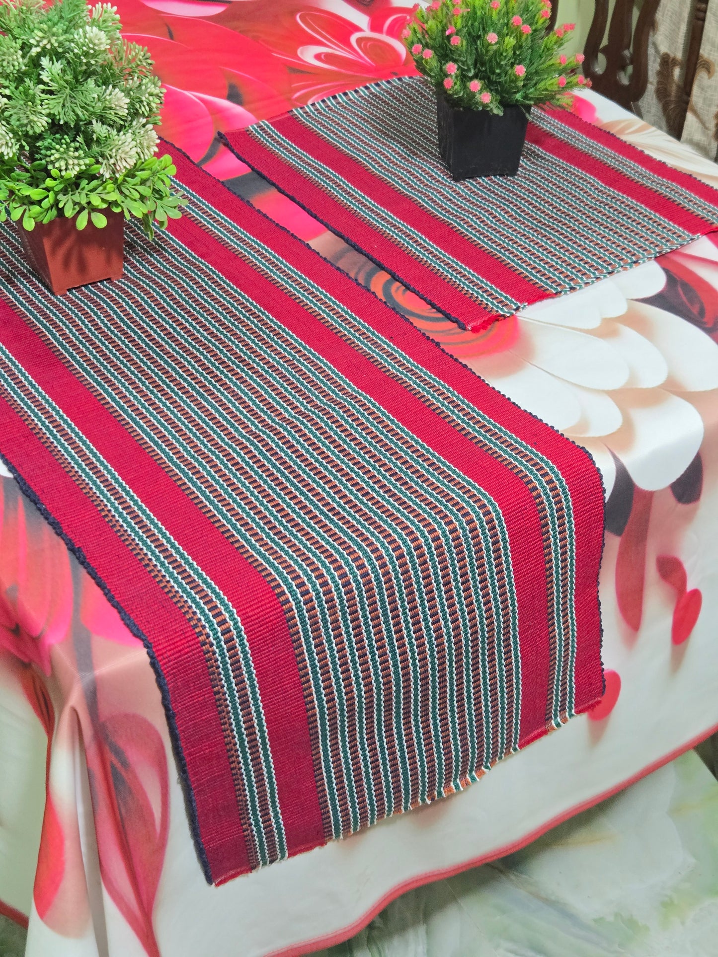 Handmade Cotton & Jori Thread Table Runner Set
