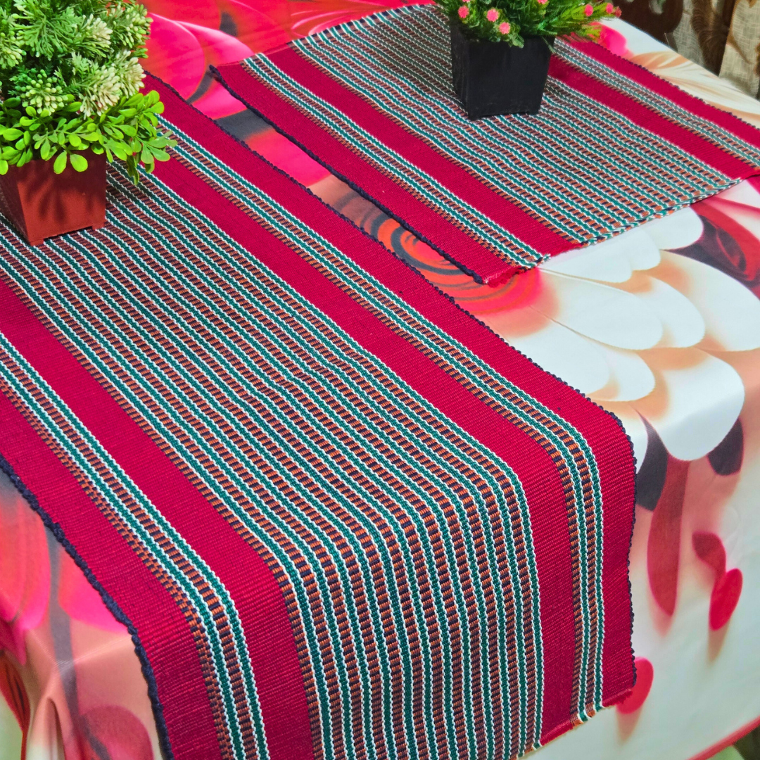 Handmade Cotton Table Runner Set – Design A