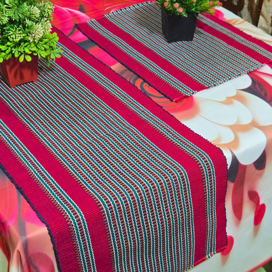 Handmade Cotton Table Runner Set – Design A