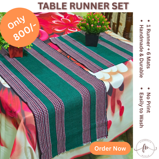 Handmade Cotton Table Runner Set – Design B