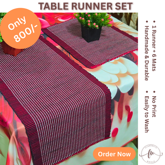 Handmade Cotton Table Runner Set – Design C