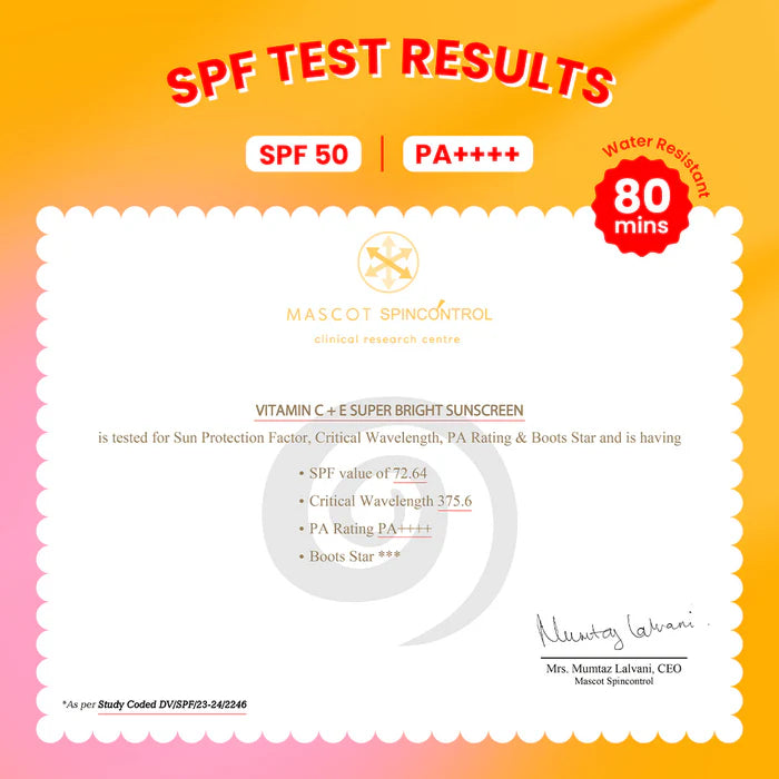 Vitamin C + E Sunscreen, SPF 50+ PA++++ (80gm)